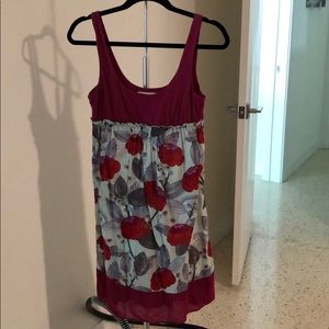 Floral print knee length casual dress